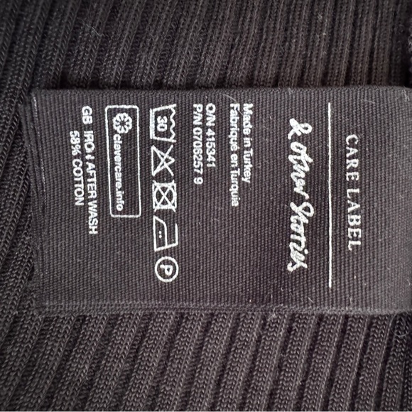 & Other Stories black Long Sleeve Rib Maxi Sweater Dress with side slit size 6 - Picture 10 of 11